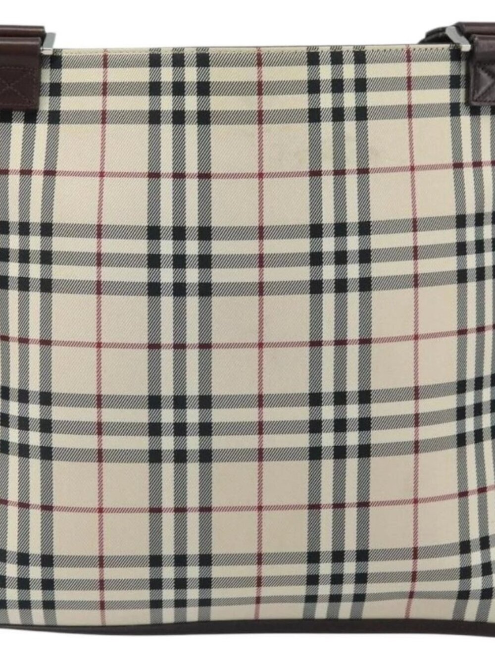 BURBERRY Nova Check Shoulder Bag Canvas Beige Silver Auth 172244 - Picture 3 of 13